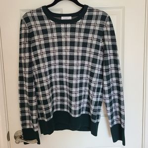 Equipment wool sweater green/white plaid
